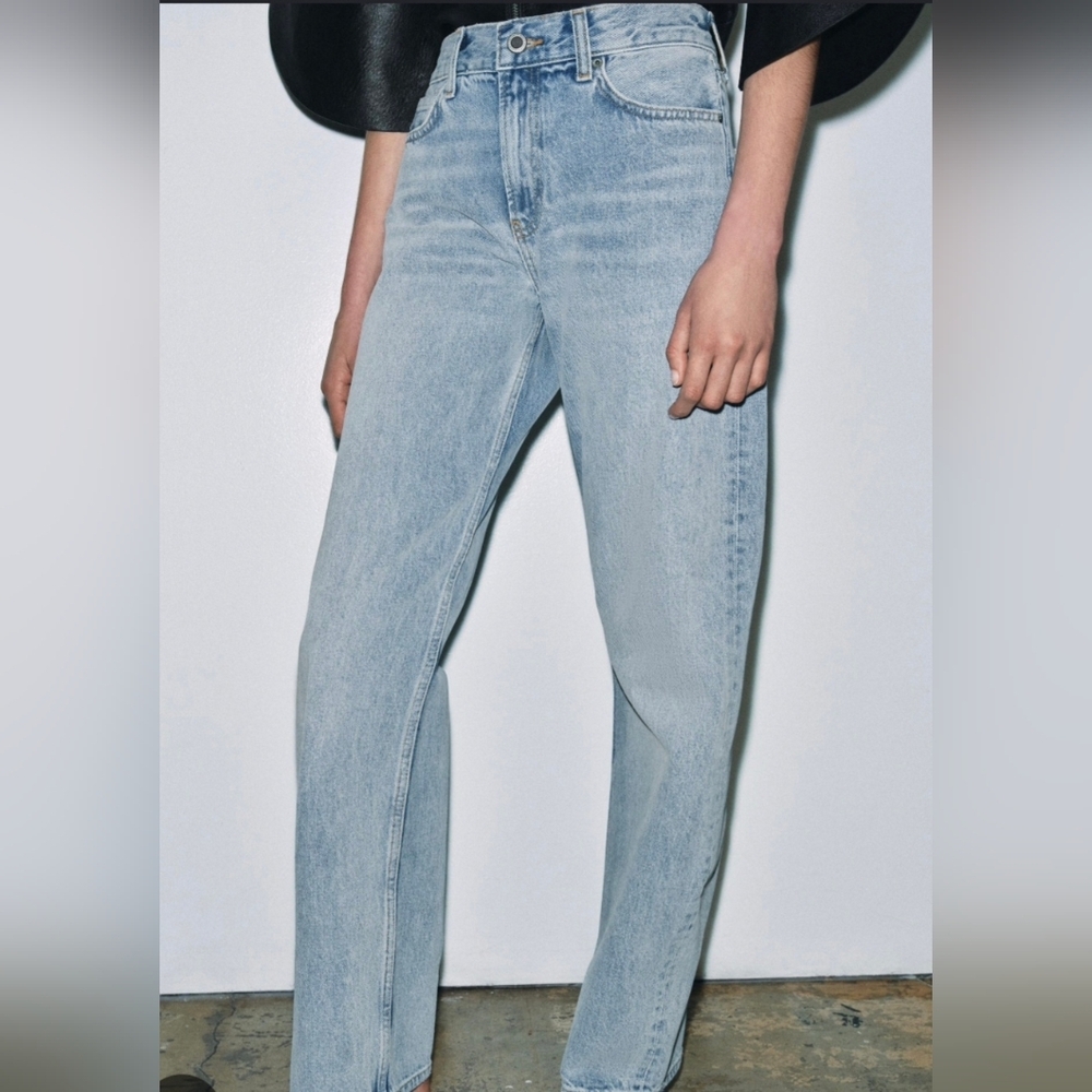 Zara Light Blue Distressed Denim Jeans